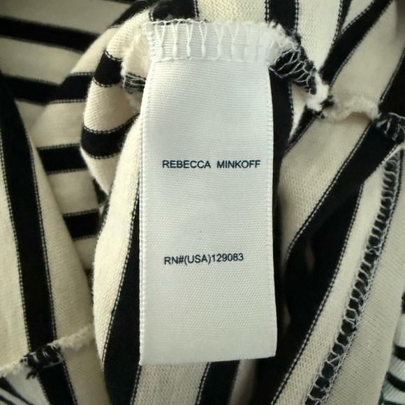 REBECCA MINKOFF Talia Puff Sleeve Black & White Dress Sz XS - Picture 10 of 11